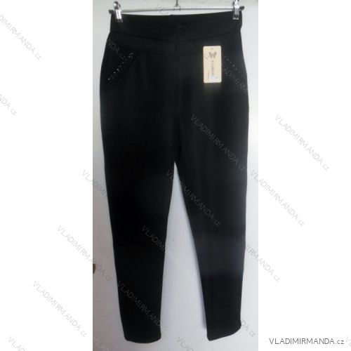 Nohavice elastické zateplené kožúškom nadrozmerné dámske (l-5XL) WU-100
