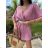 Šaty letný krátky rukáv mušelín dámske (S/M/L ONE SIZE) TALIANSKA MÓDA IMWAE24096