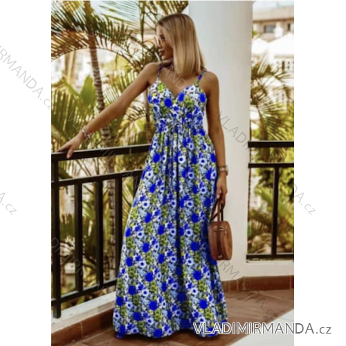 Šaty dlhé letné na ramienka dámske (S/M ONE SIZE) TALIANSKA MÓDA IMD24192