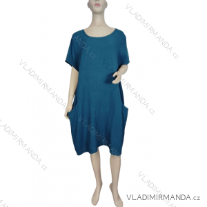 Šaty voľnočasové oversize krátky rukáv dámske nadrozmer (XL/2XL/3XL ONE SIZE) TALIANSKA MODA IM723MUSE/DU