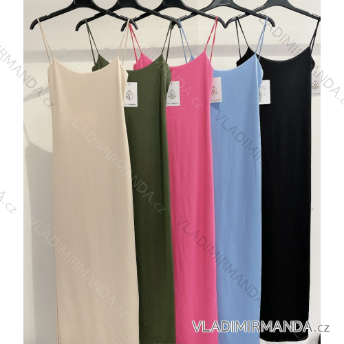 Šaty elegantné letné na ramienka dámske (S/M ONE SIZE) TALIANSKA MÓDA IMPMD2417540a