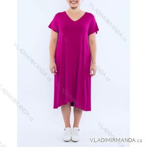 Šaty oversize krátky rukáv dámske nadrozmer (60/62 ONE SIZE) TALIANSKA MÓDA IMD24056/DR