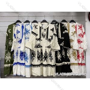 Šaty boho krátky rukáv dámske (S/M/L ONE SIZE) TALIANSKA MÓDA IMWGS24058