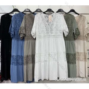 Šaty krajkové boho krátky rukáv dámske (42/44/46 ONE SIZE) TALIANSKA MÓDA IMWF24524