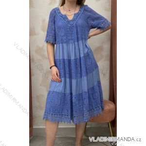 Šaty krajkové boho krátky rukáv dámske (42/44/46 ONE SIZE) TALIANSKA MÓDA IMWF24525