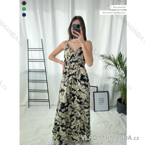 Šaty dlhé letné na ramienka dámske (S/ML/XL) FRANCÚZSKA MÓDA FMPZM24097-16