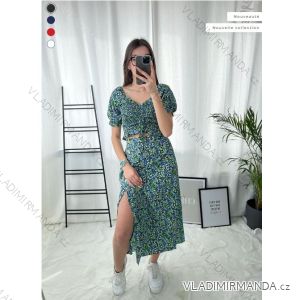 Šaty dlhé letné krátky rukáv dámske (S/M/L ONE SIZE) FRANCÚZSKA MÓDA FMPZM242241