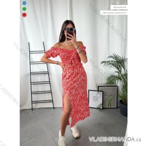 Šaty dlhé letné krátky rukáv dámske (S/M/L ONE SIZE) FRANCÚZSKA MÓDA FMPZM242241-1