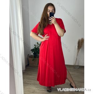 Šaty dlhé maxi letné voľnočasové krátky rukáv dámske (56/58 ONE SIZE) TALIANSKA MÓDA IMD24213