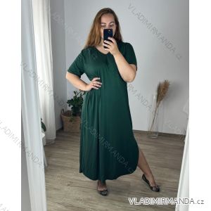 Šaty dlhé maxi letné voľnočasové krátky rukáv dámske (56/58 ONE SIZE) TALIANSKA MÓDA IMD24213/DR