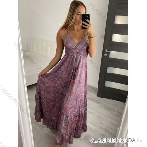 Šaty letné na ramienka dámske (S/M ONE SIZE) INDICKÁ MÓDA IMPEM22G69