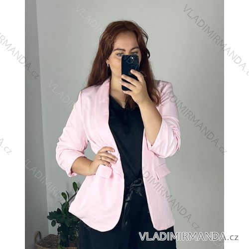 elegantné sako dámska (52-60) TALIANSKA MÓDA IMM23M85705-4/DR 54 růžová světlá