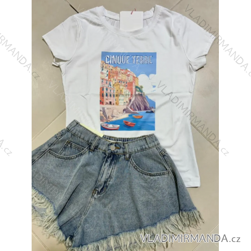 Tričko krátky rukáv dámske (S/M ONE SIZE) TALIANSKA MÓDA IMPLP2413289065