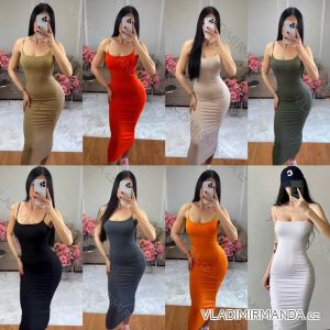 Šaty dlhé elegantné letné na ramienka dámske (S/M ONE SIZE) TALIANSKA MÓDA IMM24M55571