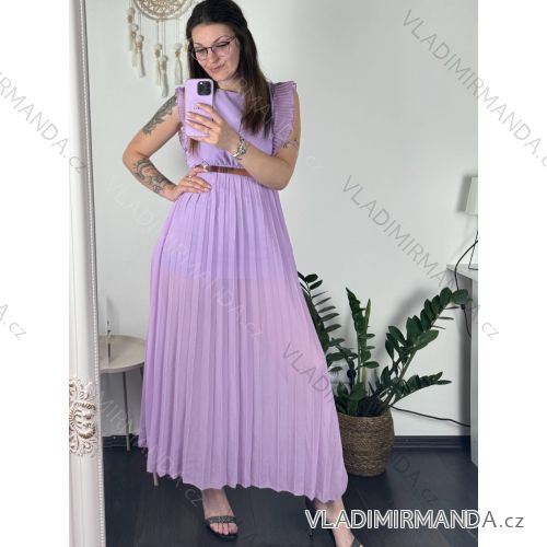 Šaty dlhé letné elegantné bez rukávov dámske (S/M ONE SIZE) TALIANSKA MÓDA IMWB24047