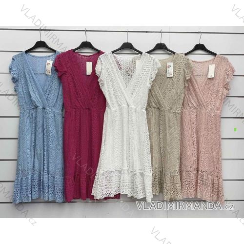 Šaty letné boho krátky rukáv dámske (S/M/L ONE SIZE) TALIANSKA MÓDA IMWKK24078