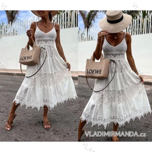 Šaty letné boho krajkové na ramienka dámske (S/M ONE SIZE) TALIANSKA MÓDA IMM24M55595