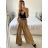 Nohavice dlhé oversize elegantné s opaskom dámske (S/M/L ONE SIZE) TALIANSKA MODA IM324060