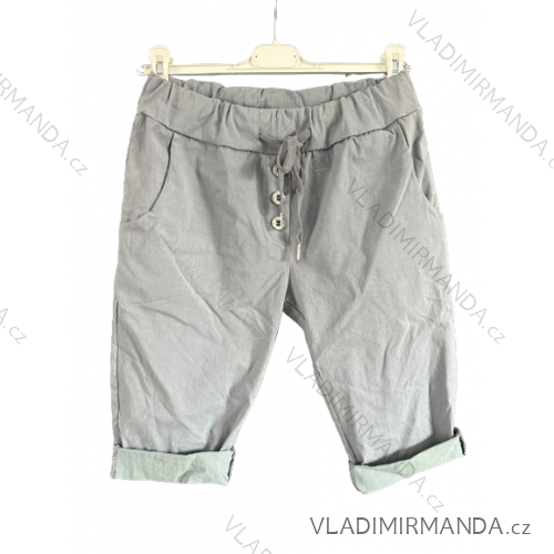 Kraťasy šortky strečové dámske (S/M/L ONE SIZE) TALIANSKA MÓDA IMD22543/DU S / M šedá