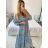 Šaty dlhé letné indické carmen krátky rukáv dámske (S/M/L ONE SIZE) INDICKÁ MÓDA IMM24M846
