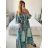 Šaty dlhé letné indické carmen krátky rukáv dámske (S/M/L ONE SIZE) INDICKÁ MÓDA IMM24M846