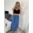 Sukně riflová s kapsami dlouhá dámská (M/L ONE SIZE) ITALSKÁ MÓDA IMD22236