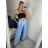 Nohavice letné s opaskom dámske (S/M/L ONE SIZE) TALIANSKA MóDA IMSM24040