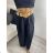 Kalhoty letní s páskem dámské (S/M/L ONE SIZE) ITALSKá MóDA IMSM24040/DU -   svetlo modrá -   M / L