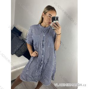 Šaty košeľové oversize krátky rukáv dámske nadrozmer (XL/2XL ONE SIZE) TALIANSKA MODA IM723010/DUR