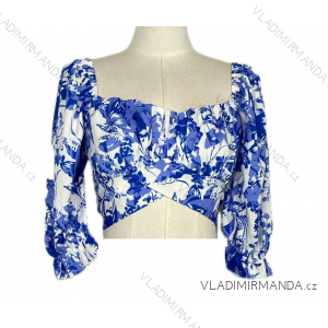 Croptop elegantný krátky rukáv dámsky (S/M ONE SIZE) TALIANSKA MÓDA IMPBB24B11253A