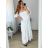Šaty dlhé mušelínové letné carmen dlhý rukáv dámske nadrozmer (48/50 ONE SIZE) TALIANSKA MÓDA IMWEC24151