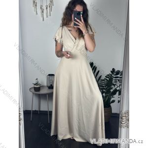 Šaty dlhé elegantné letné s rukávom s volánikmi dámske (S/M ONE SIZE) TALIANSKA MÓDA IM423LAILA