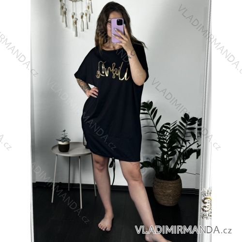 Šaty voľnočasové krátky rukáv dámske oversize (8XL/9XL ONE SIZE) TALIANSKA MÓDA IMC24192