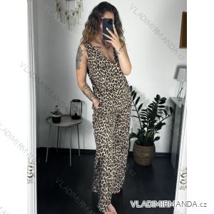 Overal letné dlhý leopard bez rukávov dámske (S/M ONE SIZE) TALIANSKA MÓDA IMM24M55717/DR