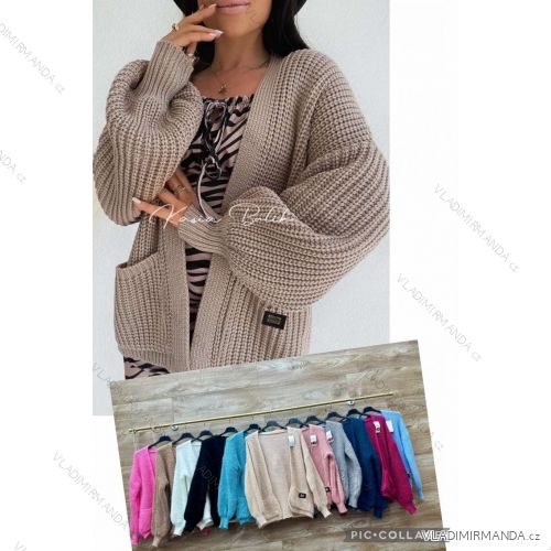 Cardigan krátky pletený dlhý rukáv dámsky (S/ M/L ONE SIZE) TALIANSKÁ MÓDA IMWBL24060