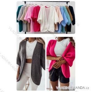 Cardigan krátky pletený Mohér dlhý rukáv dámsky (S/M/L ONE SIZE) TALIANSKA MÓDA IMWBL24064