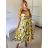 Šaty dlhé letné na ramienka dámske citronky (S/M ONE SIZE) TALIANSKA MÓDA IMM24M33631/DUR -   biela -   S / M