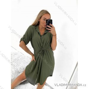 Šaty košeľové oversize krátky rukáv dámske (S/M/L ONE SIZE) TALIANSKA MÓDA IM424538/DR