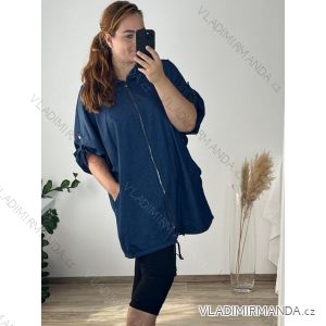 Mikina na zips dlhý rukáv dámska nadrozmer (56/58 ONE SIZE) TALIANSKA MÓDA IMWQ24326