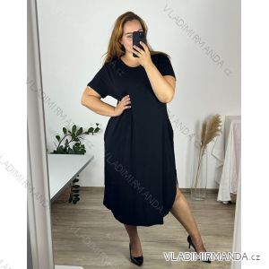 Šaty letné krátky rukáv rukáv dámske nadrozmer (XL/2XL/3XL ONE SIZE) TALIANSKA MóDA IMD232603/DR