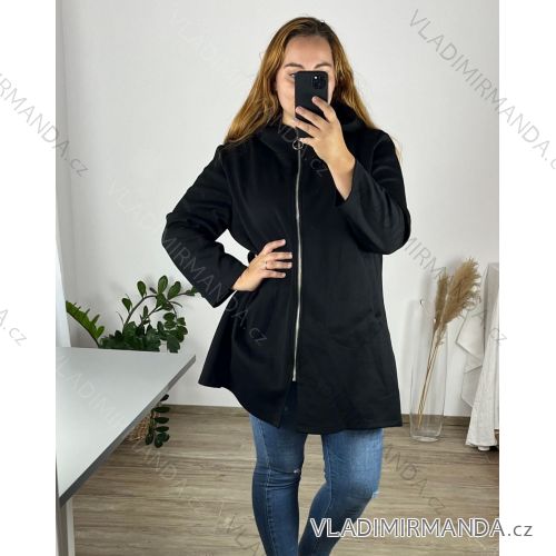 Mikina s kapucňou dlhý rukáv dámska nadrozmer (52/54 ONE SIZE) TALIANSKA MÓDA IMSM24LEXY