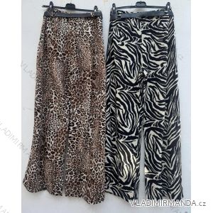 Nohavice dlhé elegantný oversize leopard s opaskom dámske (S/M/L ONE SIZE) TALIANSKA MÓDA IMD24281