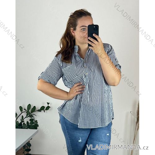 Košeľa oversize 3/4 rukáv dámska (48/50 ONE SIZE) TALIANSKA MóDA IM724013