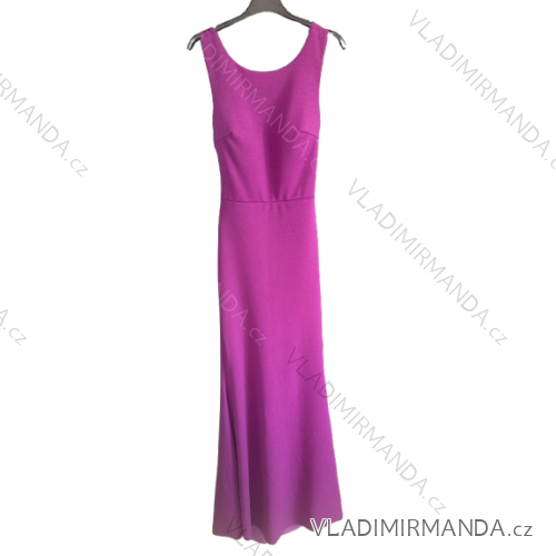 Šaty dlhé letné elegantné bez rukávov dámske (S/M ONE SIZE) TALIANSKA MÓDA IMPBB232L9618/DUR fialová S/M