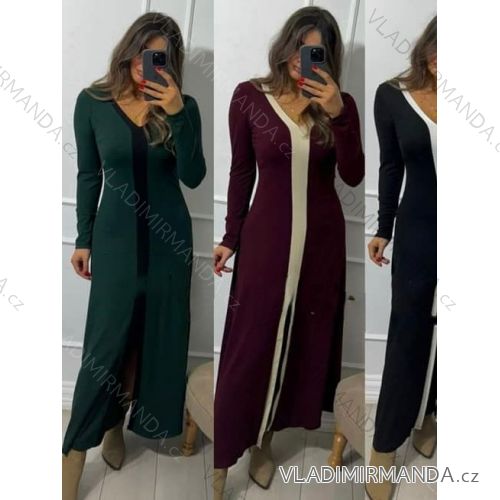 Šaty dlhé elegantný dlhý rukáv dámske (S/M/L ONE SIZE) TALIANSKA MÓDA IMM24M55881