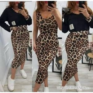 Šaty voľnočasové leopard bez rukávov s mikinou dámske (S/M ONE SIZE) TALIANSKA MÓDA IMM24M53705