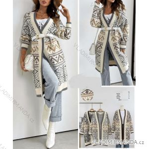 Cardigan pletený dlhý rukáv dámsky (S/M ONE SIZE) TALIANSKA MODA IMHMS24377