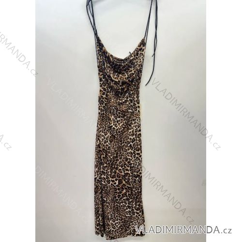 Šaty dlouhé na ramínka leopard dámske (S/M ONE SIZE) TALIANSKA MÓDA IMPSH24123328