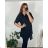Šaty košeľa predĺžená 3/4 dlhý rukáv dámske nadrozmer (52/54 onesize) TALIANSKA MODA IM424KIRA/DR 52/54 čierna