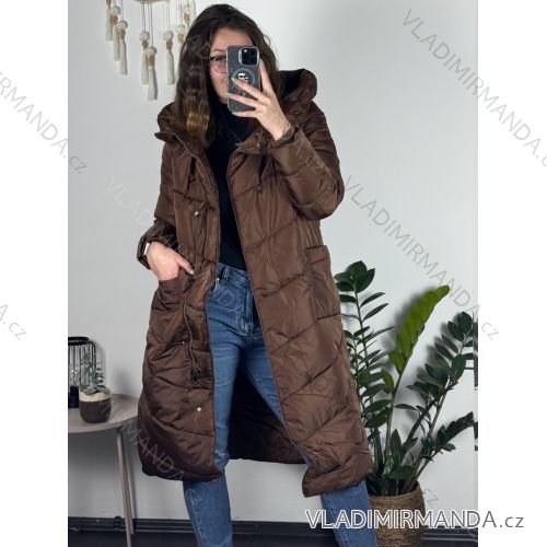 Kabát zimní s kapucí dámská LHD fashion (S-2XL) LHD-2M-033-2/DR 5XL hnedá